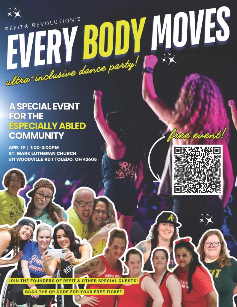 REFIT REVOLUTION'S EVERY BODY MOVES ultra -inclusive dance party! A Special Event for the Expecially Abled Community